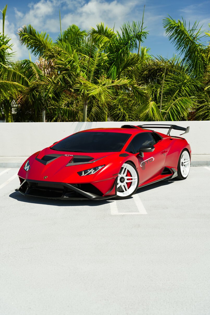 Lamborghini Huracan STO Red rental in Miami – Exotic Supercar Hire