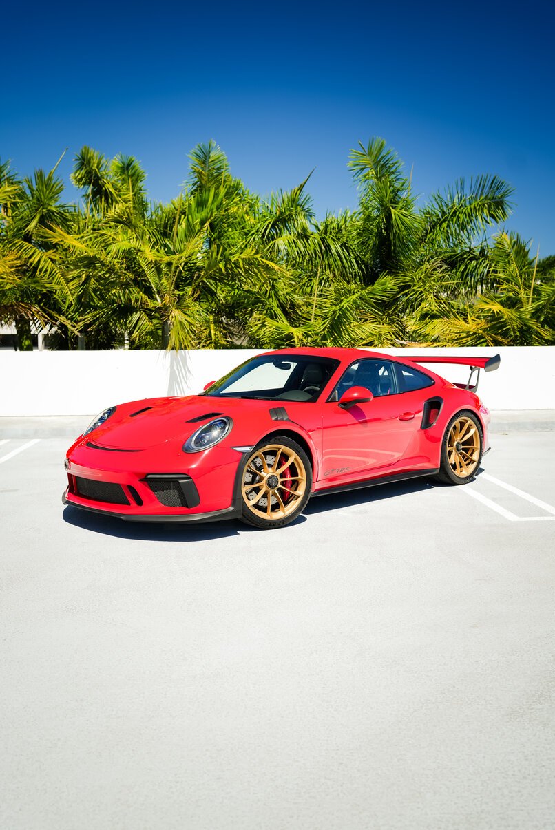 Porsche 911 GT3 RS Red rental in Miami – Exotic Sports Car Hire